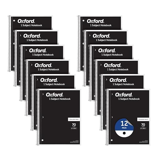 Oxford Spiral Notebook 1-Subject, Bulk College Ruled Spiral Notebooks by Unknown