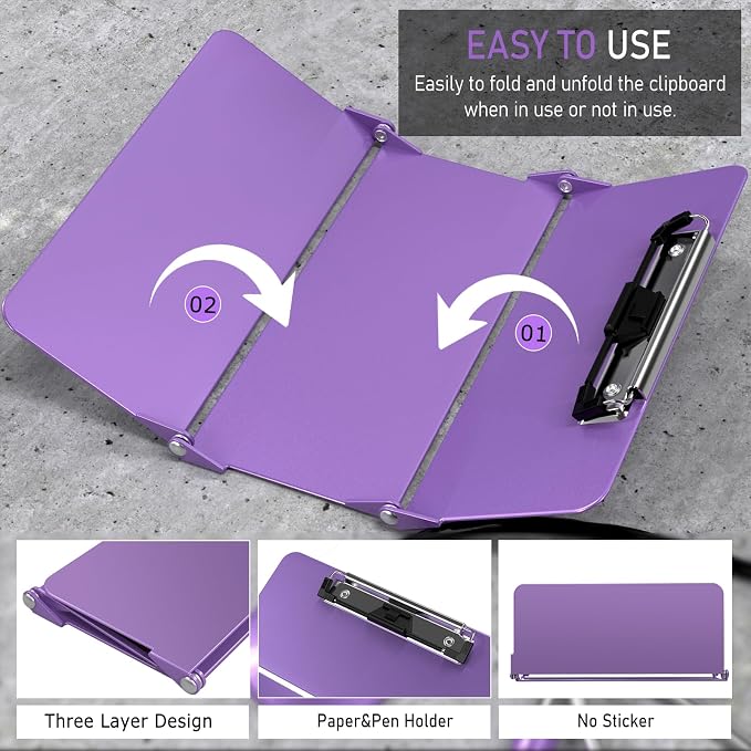Clipboard Foldable Without Edition Cheat Charts, 3 Layers Aluminum, Nurse Board - Image 2