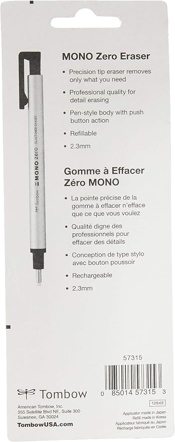 Tombow Mono Zero Eraser and Refill Value Pack, Round 2.3mm. Precision Tip - Image 4