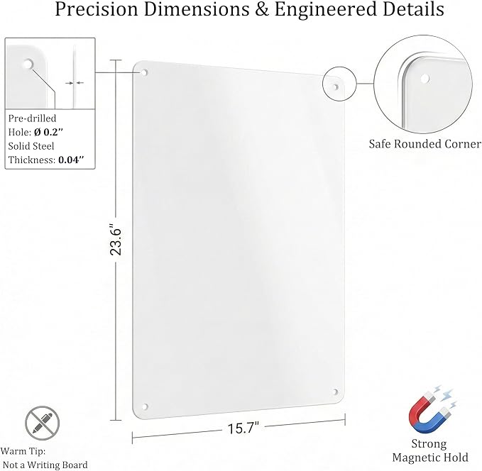Magnetic Board for Wall 15.7" x 23.6": Large White Display Board for Travel - Image 7