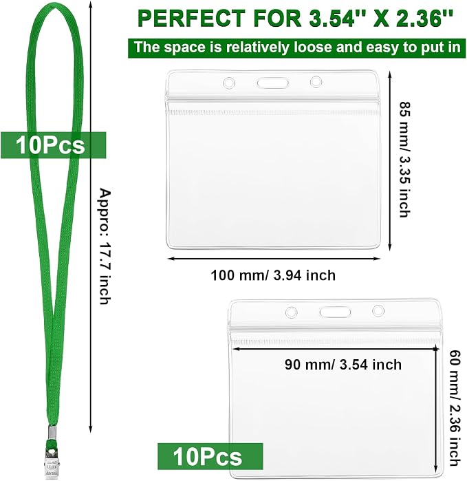 Marspark 10 Sets 4" x3 Name Badge Holder - Image 2