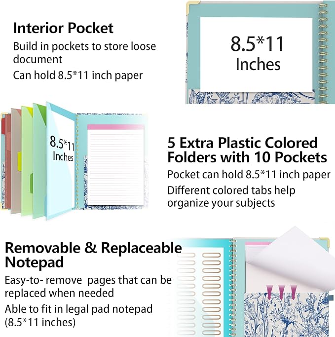 Clipboard Folder with Notepad Refillable Lined - Image 4