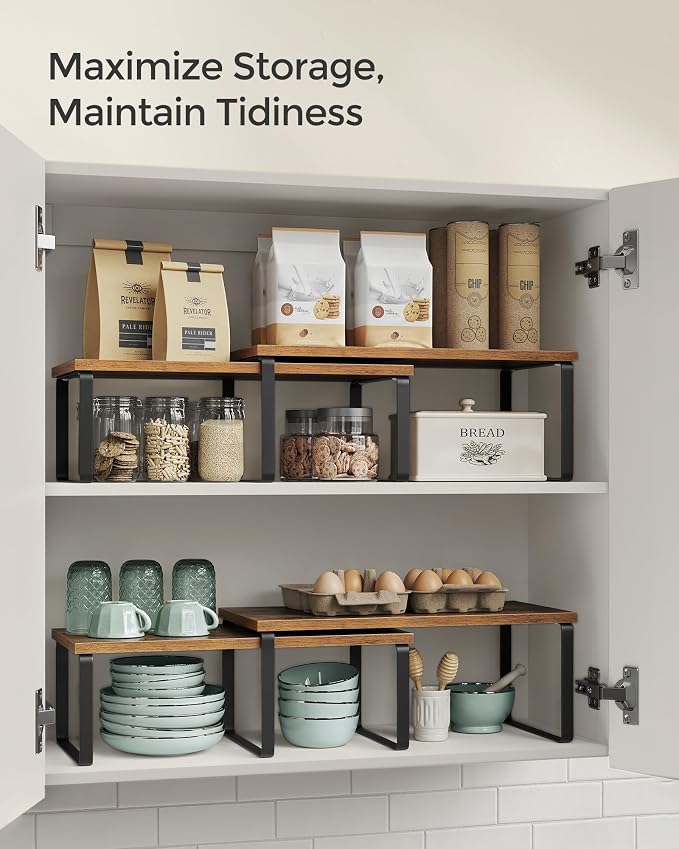 SONGMICS Cabinet Organizer Shelf, Kitchen Storage, Spice Rack, Expandable - Image 5