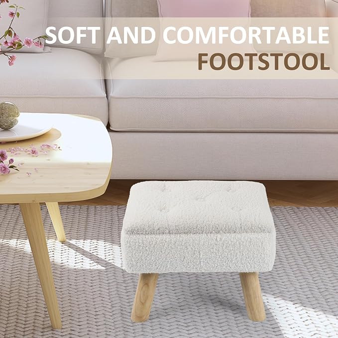 OGEMXU Storage Ottoman, Small Foot Stool Ottoman - Image 3