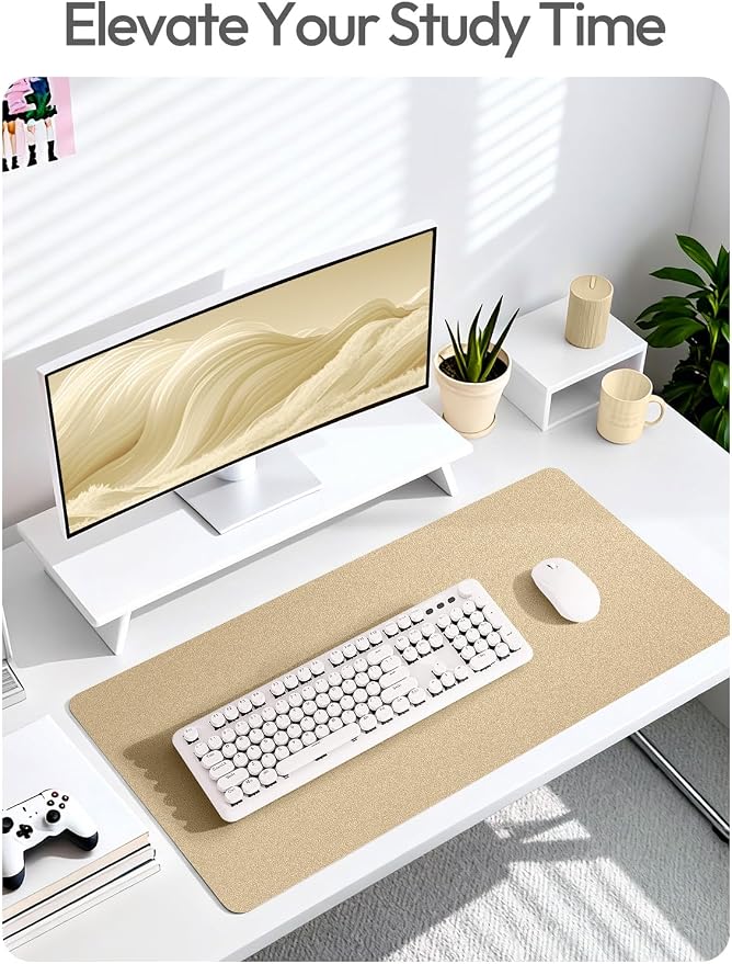 YSAGi Leather Desk Pad Protector, Office Desk Mat, Large Mouse Pad, Non-Slip PU - Image 6