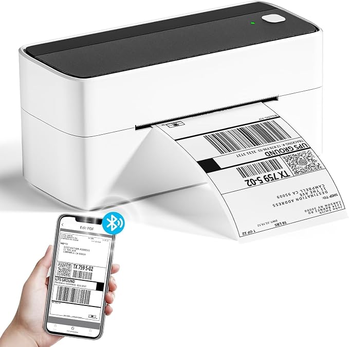 Phomemo Thermal Shipping Label Printer 241BT Black White by Phomemo