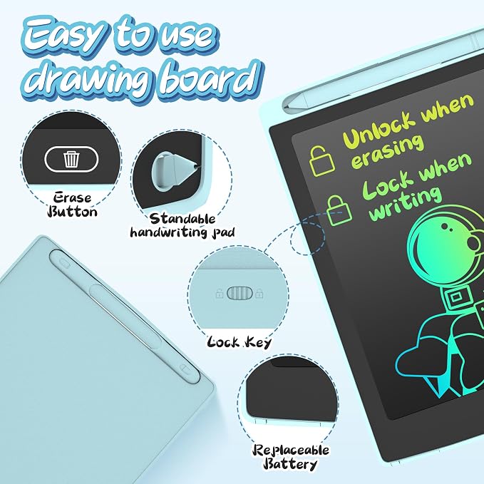 12 Pack LCD Writing Tablet for Kids, Colorful Toddler Drawing Tablet Doodle - Image 2