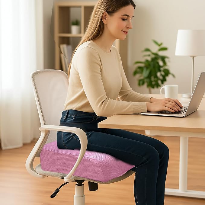 6" Extra Thick Memory Foam Office Chair Cushion – 2-Layer Booster Seat - Image 2