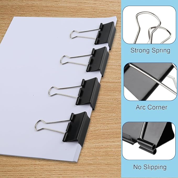 Ufmarine 144 Pcs Large Binder Clips 1.6 inch Length, Big Paper Clips - Image 2