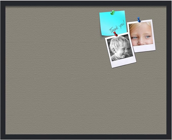 PinPix 30x24 Inch Cork Bulletin Board. This Decorative Framed Pin Board Comes with Pewter Design and a Satin Black Frame. Ideal for Home Office Decor or Message Board (PinPix-1812)-DeskLoop Office