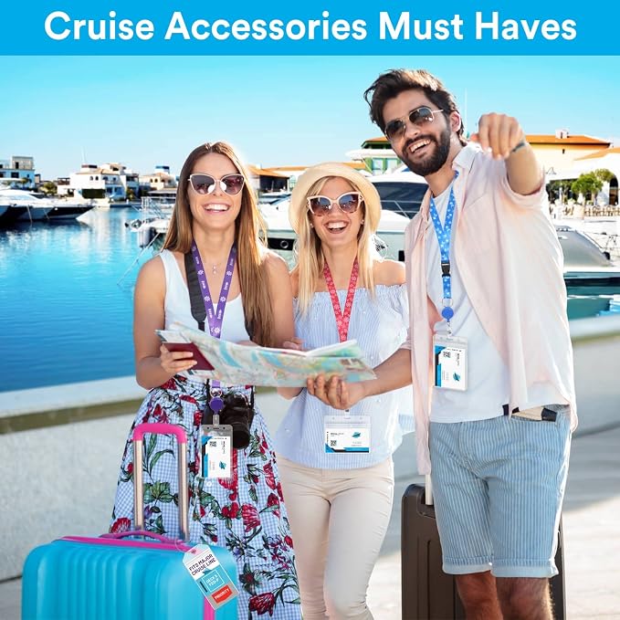 6 Pack Lanyards with Ship Card Holders, Retractable Badge Reels with Waterproof - Image 2