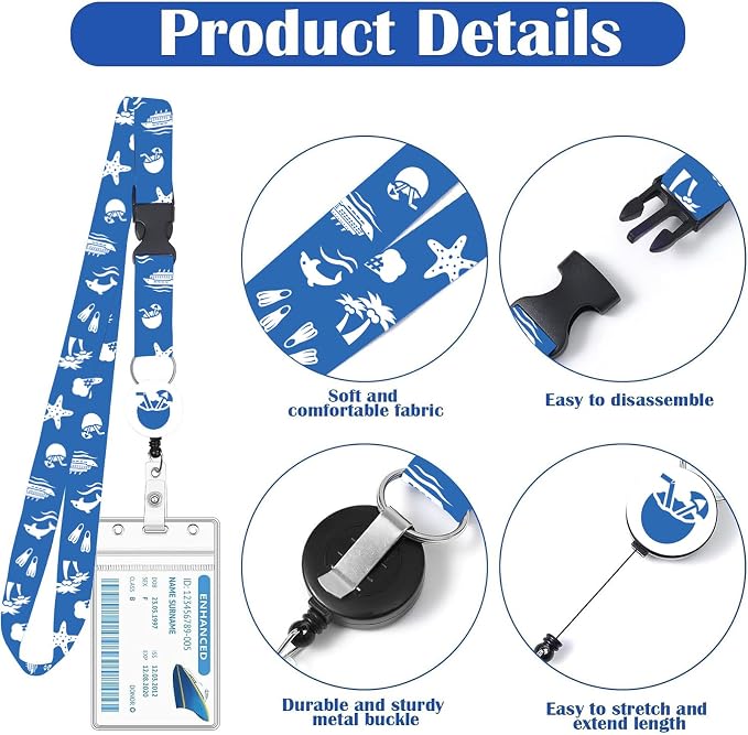 4-Pack Cruise Lanyards for ID Badges - Image 2