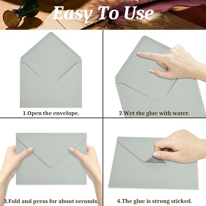 50 Pack A7 Envelopes, 5.24 x 7.24 in Envelopes - Image 4