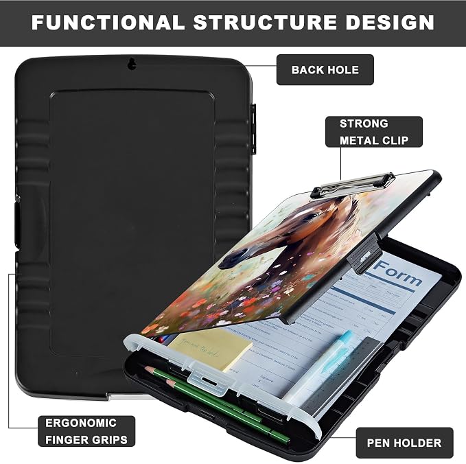 Clipboard with Storage, Heavy Duty Plastic Storage Clipboard with Low Profile - Image 6