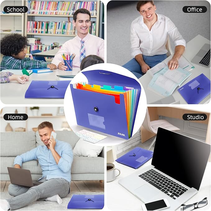 Accordian File Organizer 7 Pocket Expanding File Folder - Image 7