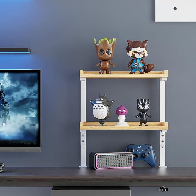 ART-GIFTREE Clamp On Desk Shelf 2-Tier, 12.5 inch Wood Shelving Unit - Image 2