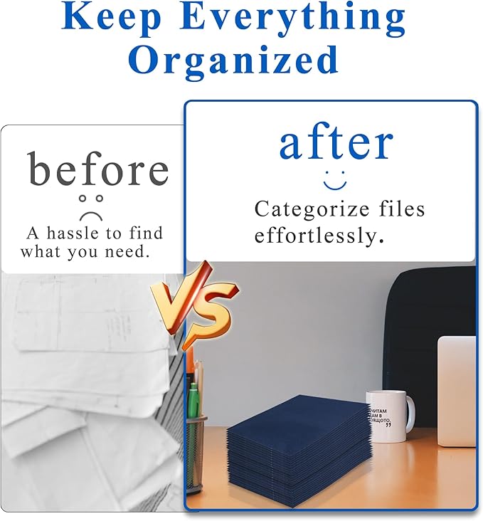 Zzrywuty 25 Packs Paper Blue Folders - Image 4