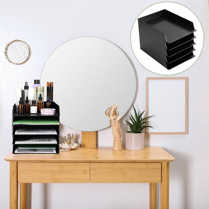 Wenqik 20 Pcs Stackable Paper Trays Rectangular Plastic Desk Holder Desktop - Image 5