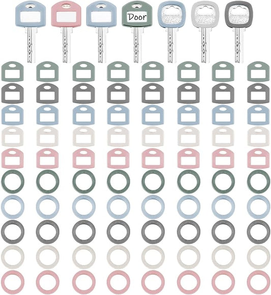 Blulu 80 Pcs Key Labels Key Color Covers Caps Tags Covers Set Plastic Keys by Blulu