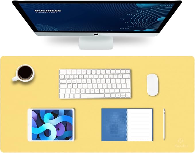 K KNODEL Large Office Leather Desk Mat, Mouse and Keyboard Pad, Computer and by K+KNODEL