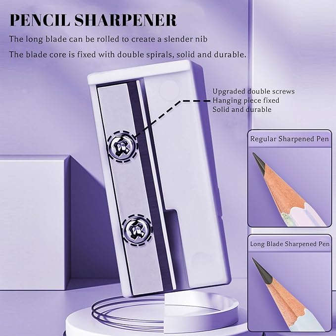 3 Pack Manual Pencil Sharpeners, Double Hole Design - Image 3