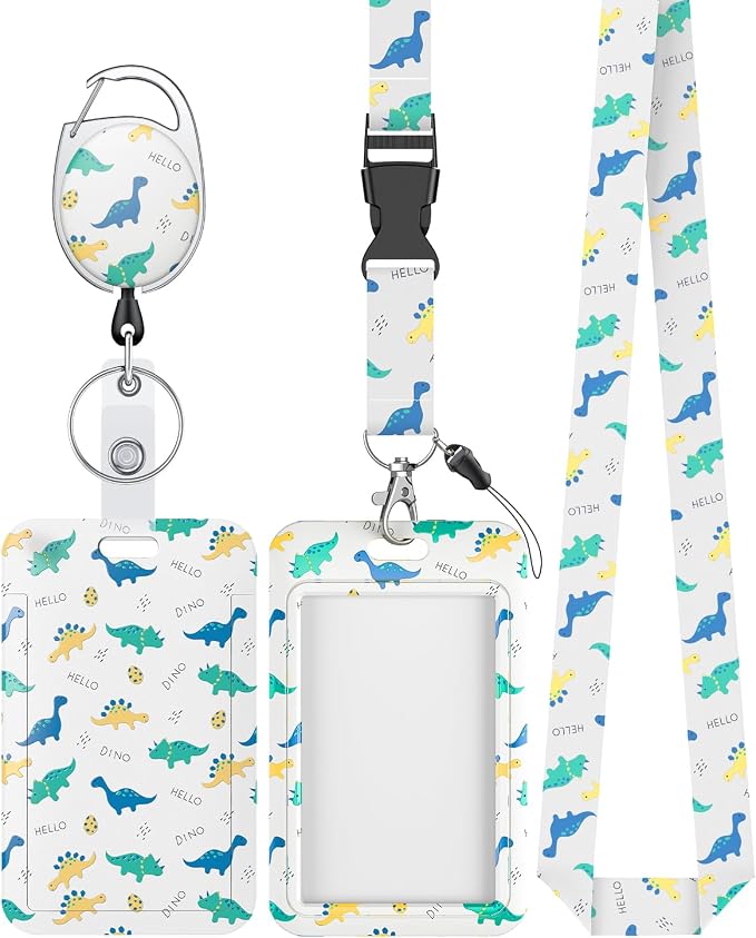 Uniclife Fashionable Sliding Badge Holder Cartoon Dinosaur Plastic Case by UnicLife