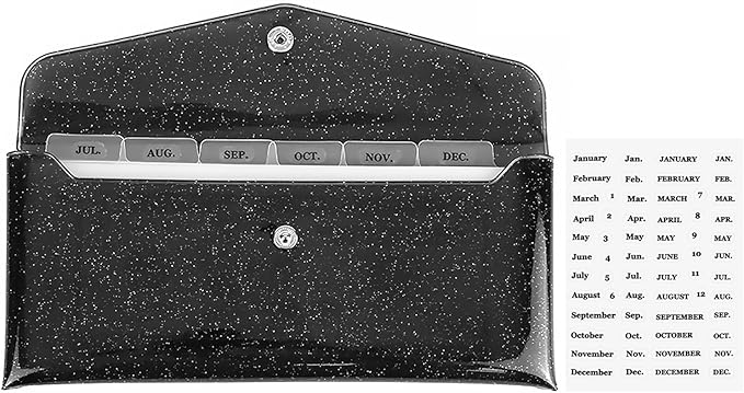 NatSumeBasics 6-Tab Black Cash Envelope Stuffing Wallet by NatSumeBasics