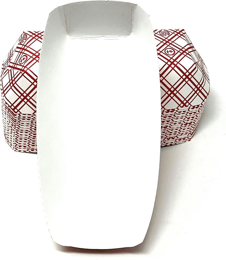Mr Miracle 7 Inch Paper Hot Dog Tray in Red White Pattern. Pack of 50. - Image 8