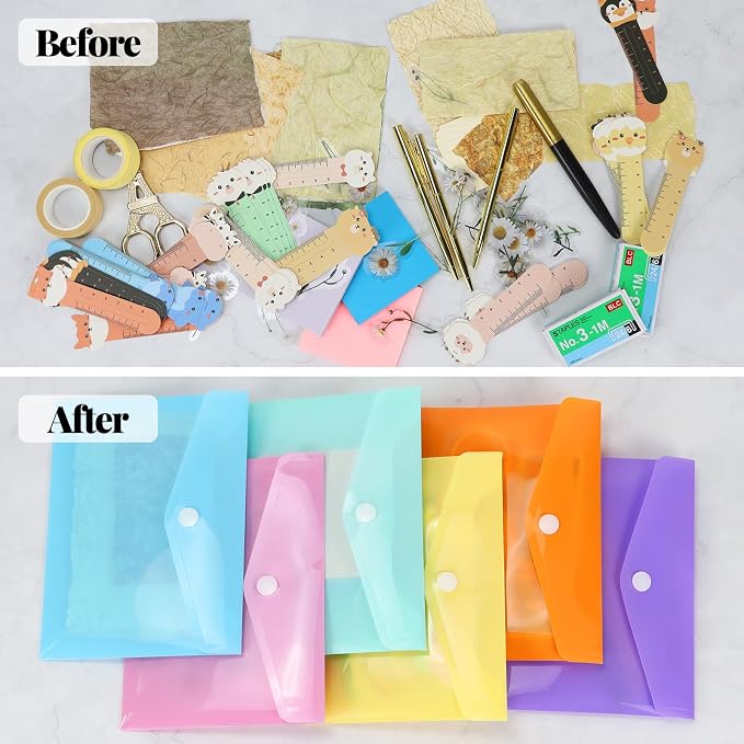 Plastic Envelopes 10 Pack Clear Document Folders，Plastic Envelopes - Image 5