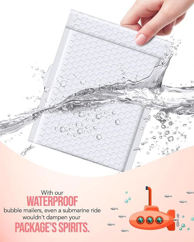 GSSUSA White Bubble Mailers 6x10 Small Padded Envelopes 1000 Pack, Strong - Image 3