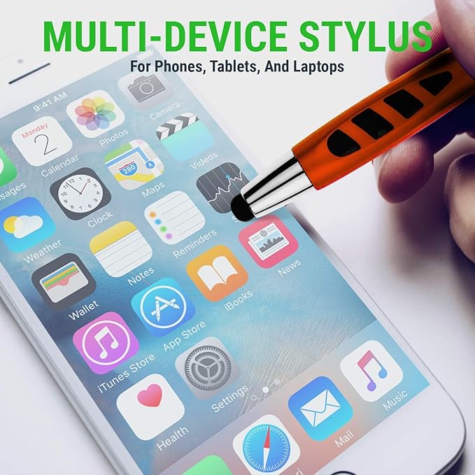 Personalized with Your Custom Logo or Text Pens-300 Pack Bulk-for Businesses, Parties, and Events, 2 in 1 Capacitive Stylus & Ballpoint Pen Compatible with Most Touchscreen Devices, Assorted