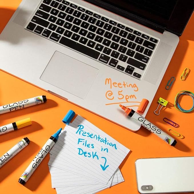 Glass Pen Window Marker: Liquid Chalk Pens for Glass, Whiteboard Markers with Washable Paint - Graduation, Car Windows, Mirror, Storefront, Wedding, Party & Holiday (5 Pens - Black & White - Fine Tip)-DeskLoop Office