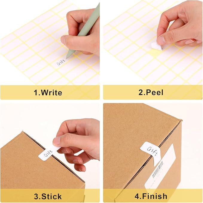 1680 Pcs Rectangle Labels 0.5" x 1.5" White Writable Name Label Stickers Blank - Image 7