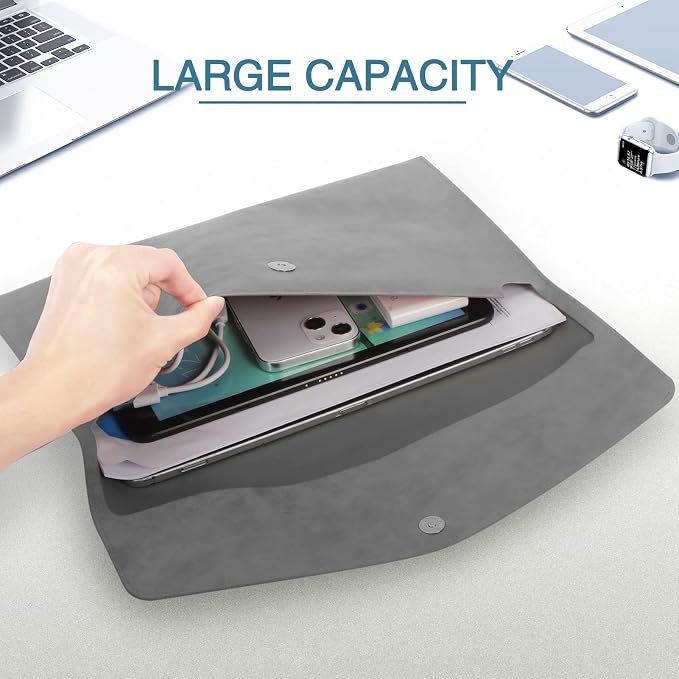 FYY File Folder, PU Leather A4 Document Holder File Organizer Filing Envelope - Image 3