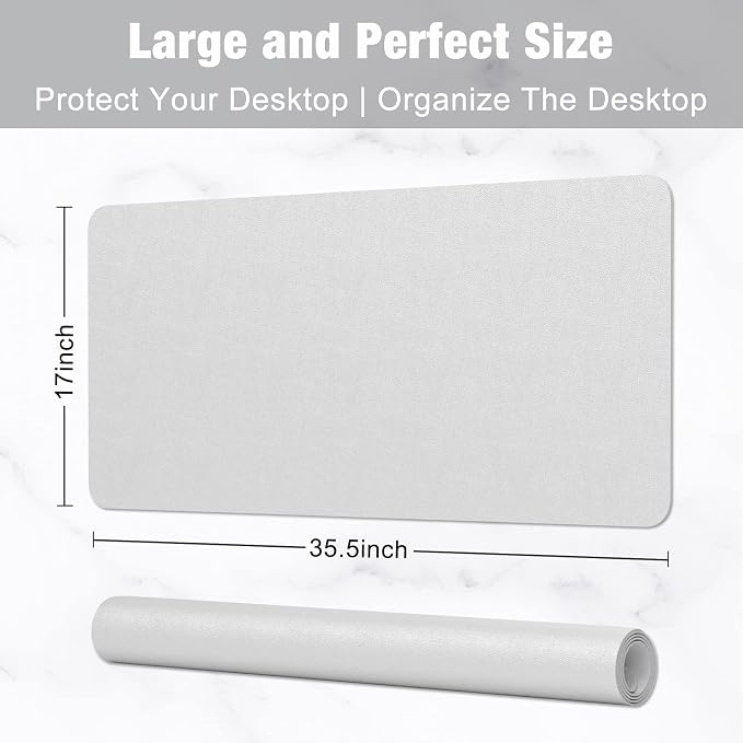 Hsurbtra Desk Pad, 35.5" x 17" PU Leather Desk Mat, XXL Extended Mouse Pad - Image 3