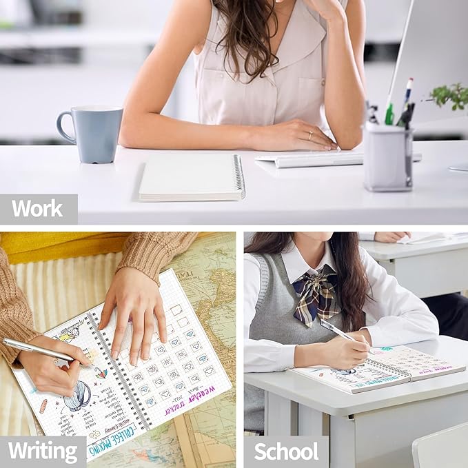 AHGXG Graph Paper Notebook - Spiral Notebook Journal 160 Pages, A5 Graph Notebook 5.7" x 8.3", 100 gsm Thick Grid Paper, Waterproof Plastic Cover, for School Writing Engineering Math, Transparent-DeskLoop Office