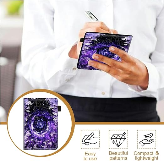 Purple Vortex Cute Server Book for Waitress & Waiter 8"x5" - Image 4