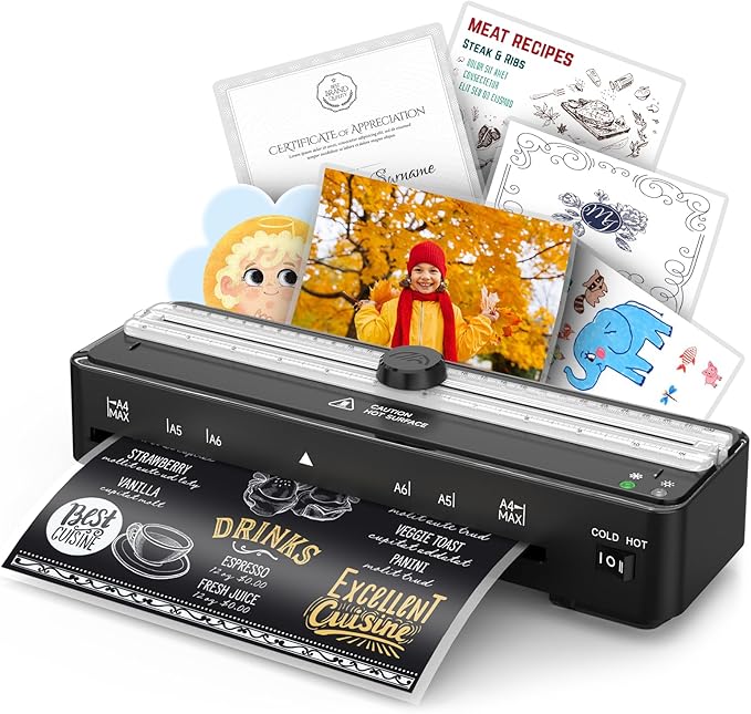 Kejector Laminator Machine, 9 Inch with 20 A4 Sheets Thermal and Cold Lamination Built in Cutter Quick Warm Up for Home Office School-DeskLoop Office