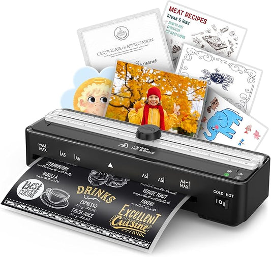 Kejector Laminator Machine, 9 Inch with 20 A4 Sheets Thermal and Cold Lamination Built in Cutter Quick Warm Up for Home Office School-DeskLoop Office