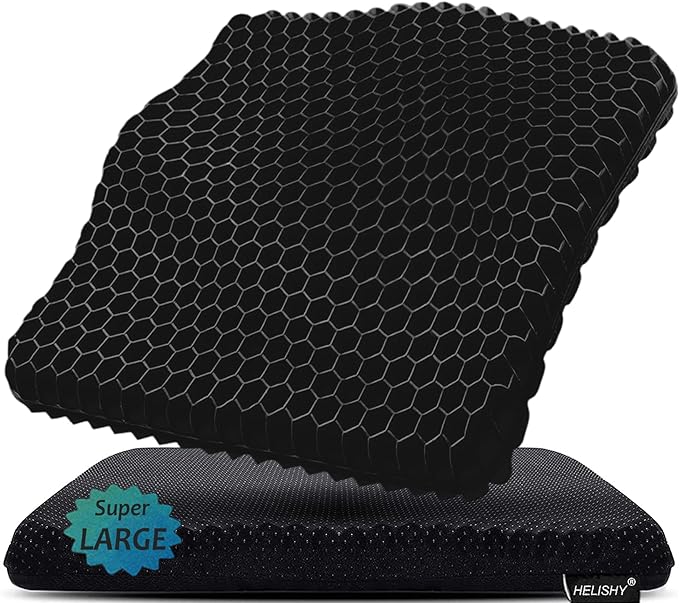 Gel Seat Cushion for Long Sitting Pressure Relief by Helishy