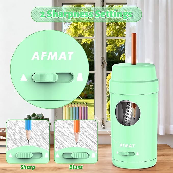 AFMAT Electric Pencil Sharpener, Auto in & Out, Fully Automatic Pencil Sharpener - Image 4