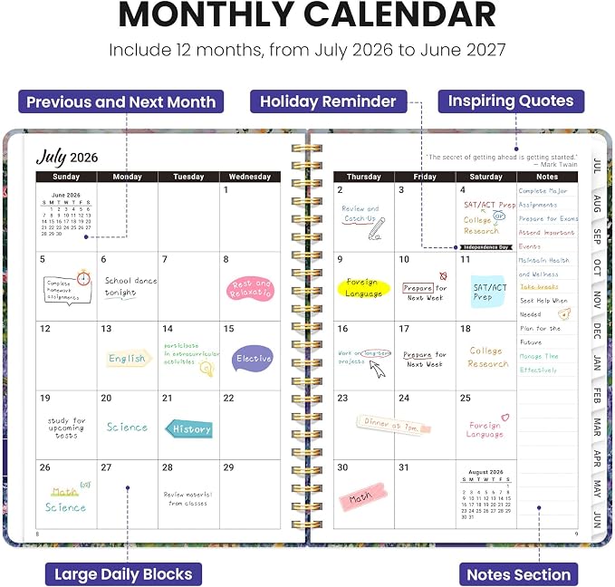 Planner 2026-2027, Monthly and Weekly Academic Planner July 2026 - Image 2
