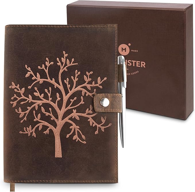 moonster Refillable Leather Journal Lined Notebook by MoonsterHandmadeLeather