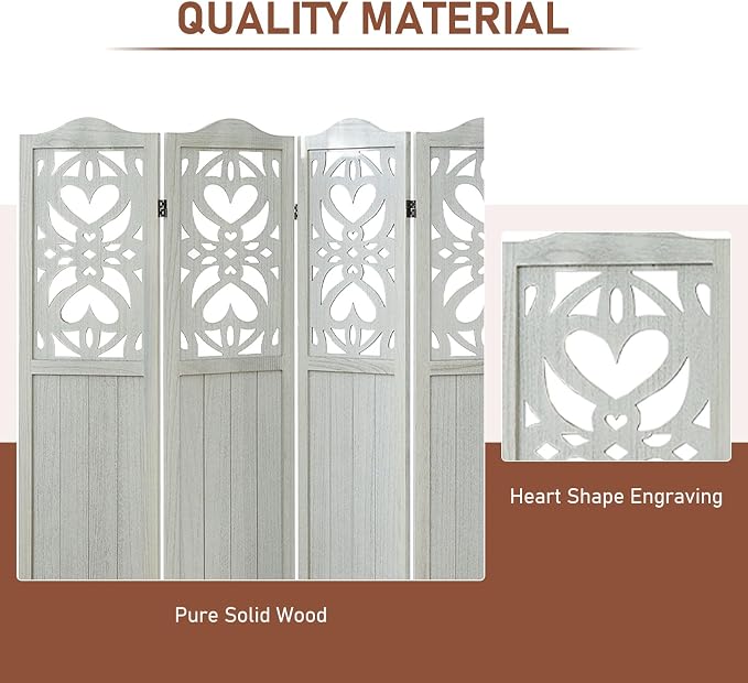 ALeesing 6 Panel Room Divider Fully Assembled, Carved Room Dividers and Folding - Image 5
