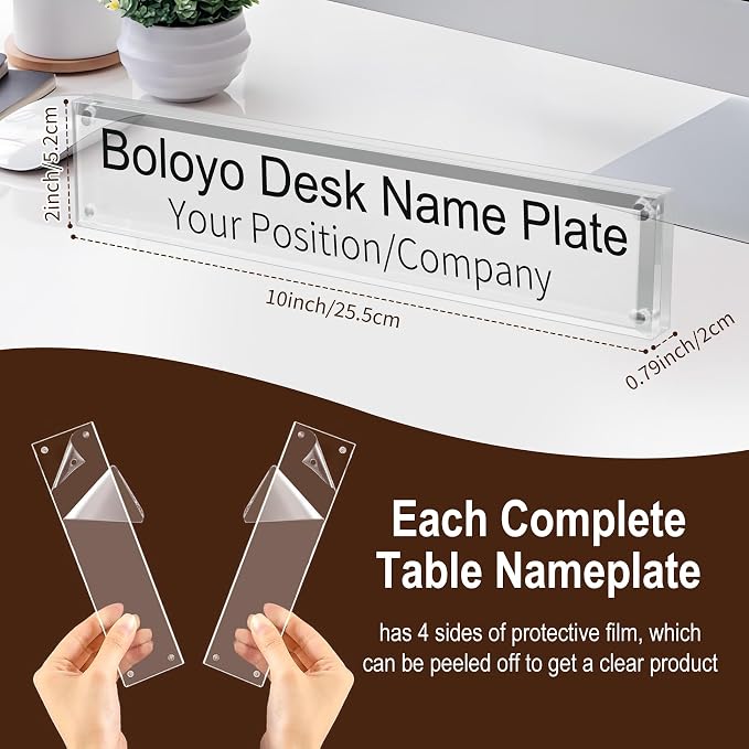 Boloyo Acrylic Desk Name Plate Holder - Image 2
