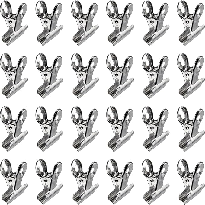 50 Pcs Silver Metal Hinge Clips Small Bulldog Clips Hinge Binder Clips Mini - Image 2