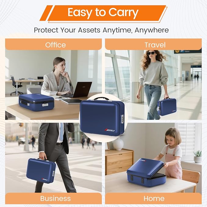 Fireproof Document Box with Lock, 5200°F Fireproof Water Resistant Hard Case - Image 7