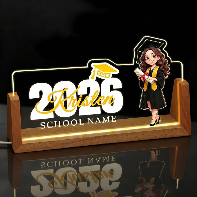 Custom Light Up Name Plate for Desk, Desk Name Plate Personalized by EOBIBIFUN