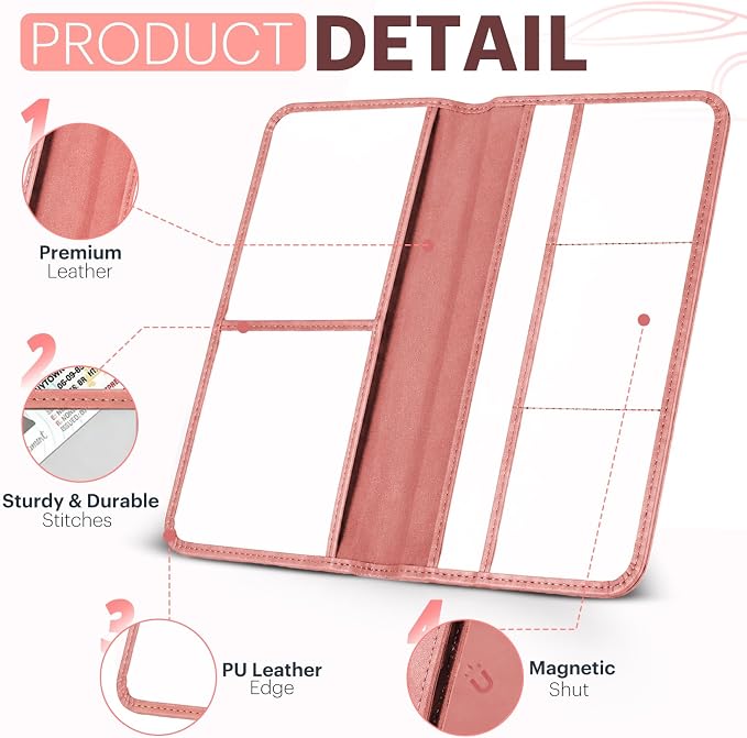 Car Registration and Insurance Card Holder, Magnetic Closure Leather Vehicle - Image 3