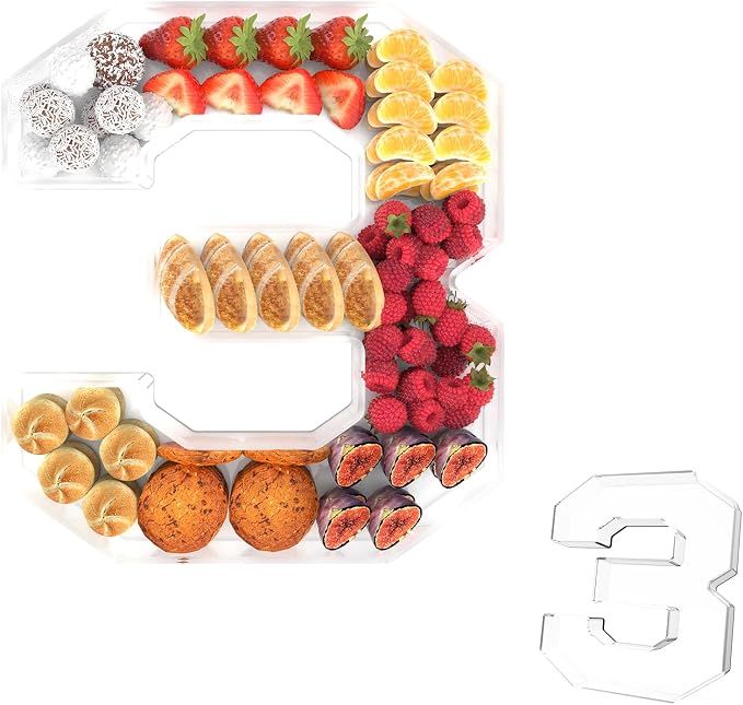 11" Acrylic Number Charcuterie Tray, Fillable Number Charcuterie Box by Tdsuco